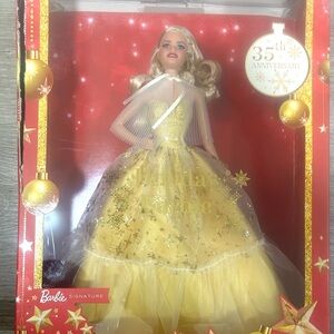 2023 holiday barbie doll w blonde hair &gown Mattel collectible nib